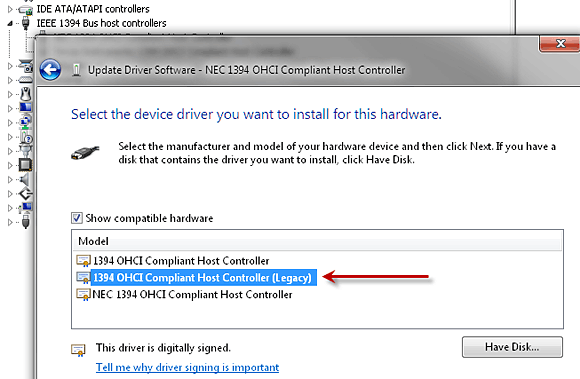 1394 host controller driver download